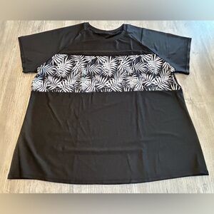 Plus Size Rash Guard Shirt for Women Short Sleeve UPF 50+ Sun Protection Size 4X